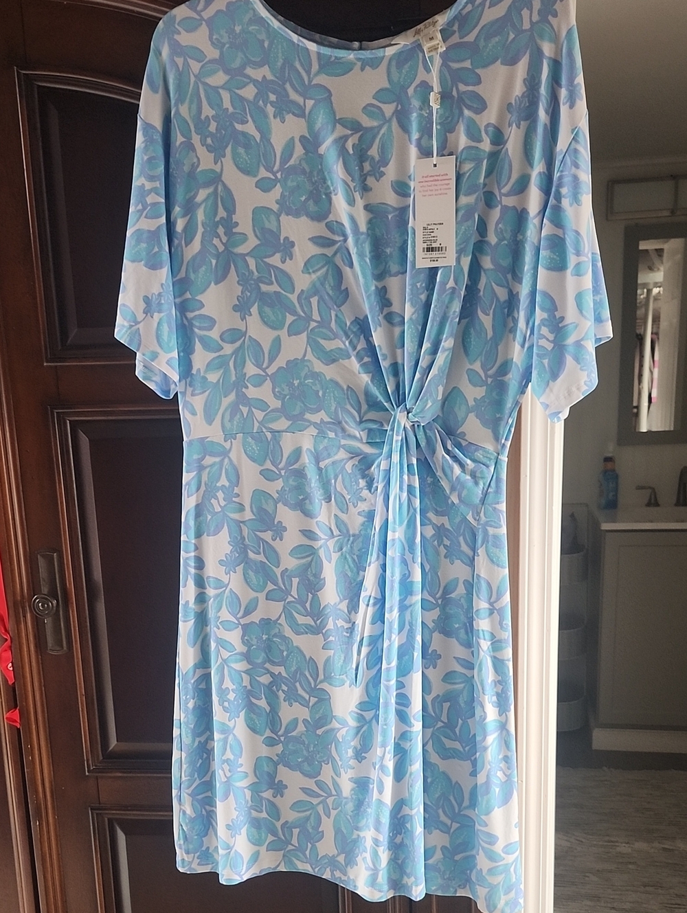 Lilly Pulitzer Blue Teal Jacaranda Print Dress